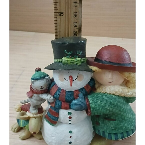 Christmas Snowman Hug Figurine Lang & Wise by Sue Dreamer & Friends Holiday Deco - Picture 10 of 11